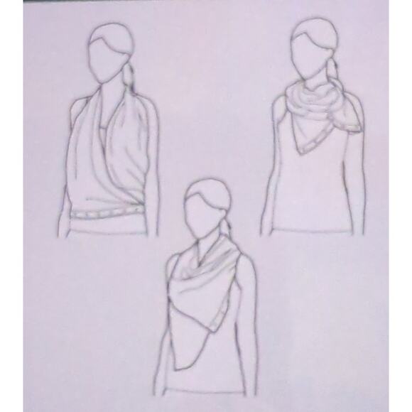 Lululemon Vinyasa Scarf Rulu Heathered Teal Button Snap Wrap One Size Stretch - Picture 4 of 12